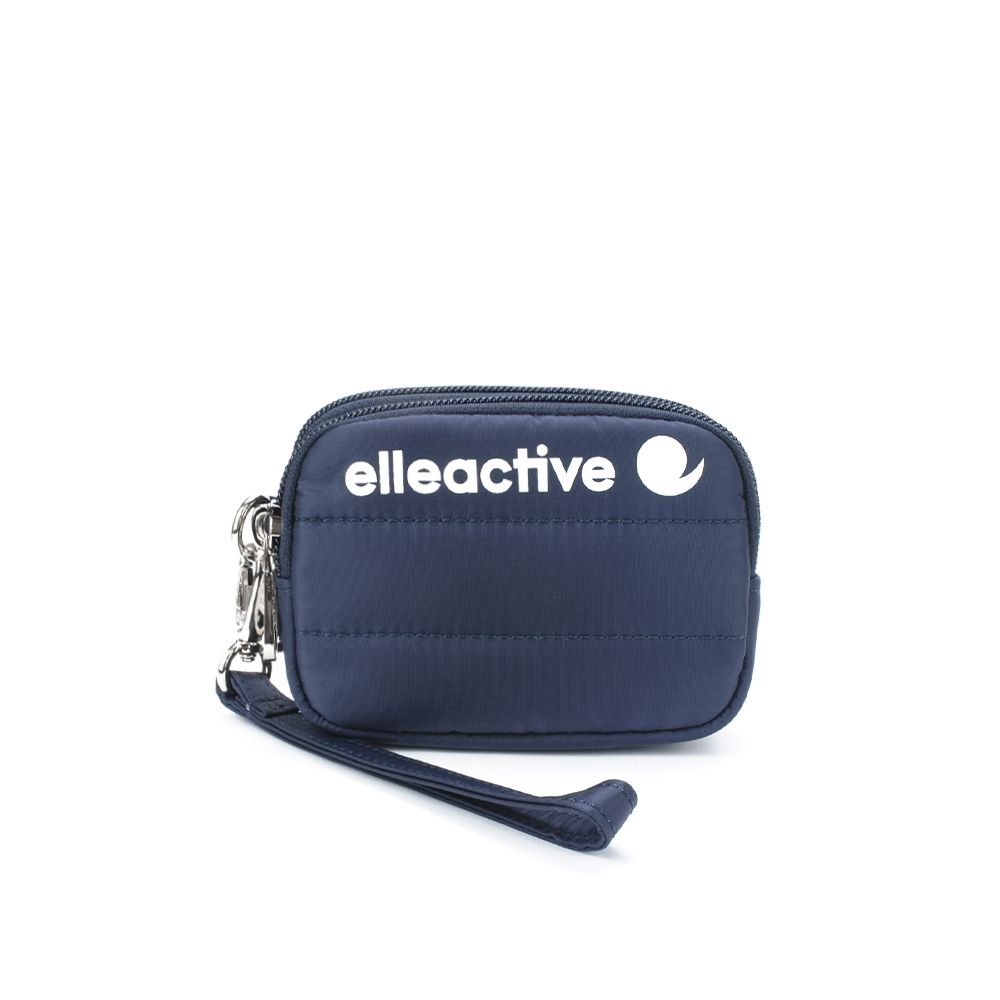 【ELLE Active】蓬蓬雲朵系列-雙層零錢包/手腕包-星夜藍