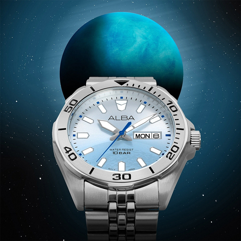 ALBA 雅柏 Planet Series 星系宇航 限量 Uranus 天王星手錶 開學購物季 送禮首選-42mm (AV3587X1/VJ43-X044B)