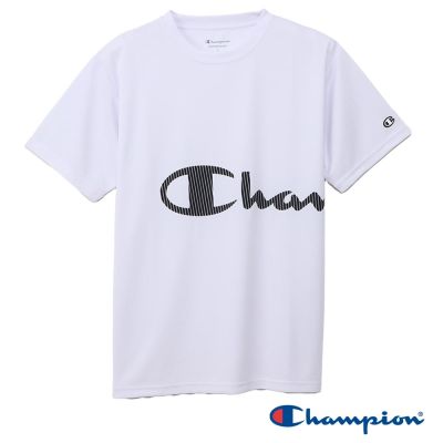 Champion 官方直營 男款 SPORTS 吸濕快排防曬大LOGO印花短袖TEE-白色(C3-BS327-010)