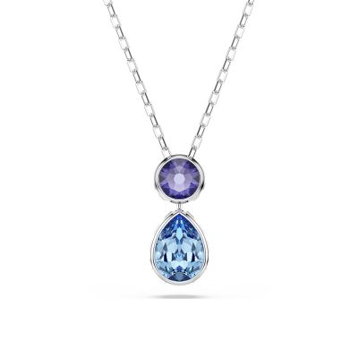 SWAROVSKI 施華洛世奇 Chroma 紫圓與藍水滴 雙色水晶項鍊 夏日煥新提案 送禮推薦 5738473