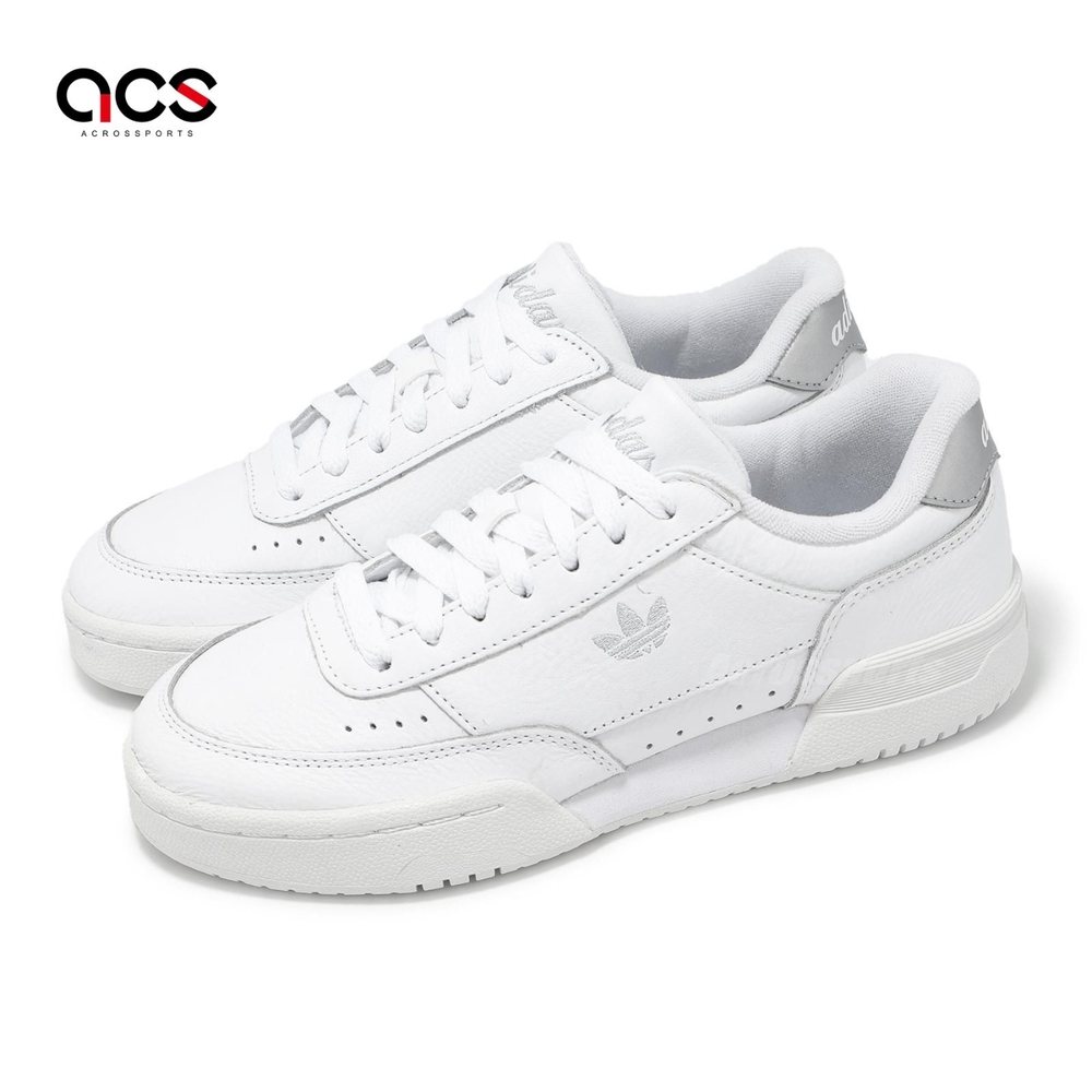 adidas 休閒鞋Court Super W 女鞋白銀皮革三葉草小白鞋愛迪達