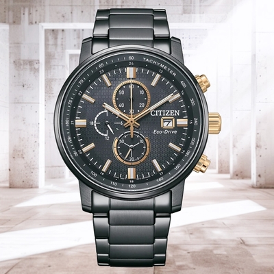 CITIZEN 星辰 Chronograph亞洲限定 光動能 計時錶 男錶-黑43mm CA0846-81E 送禮 禮物 推薦