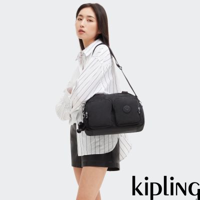 Kipling 午夜星空黑多口袋實用斜背包-COOL DEFEA