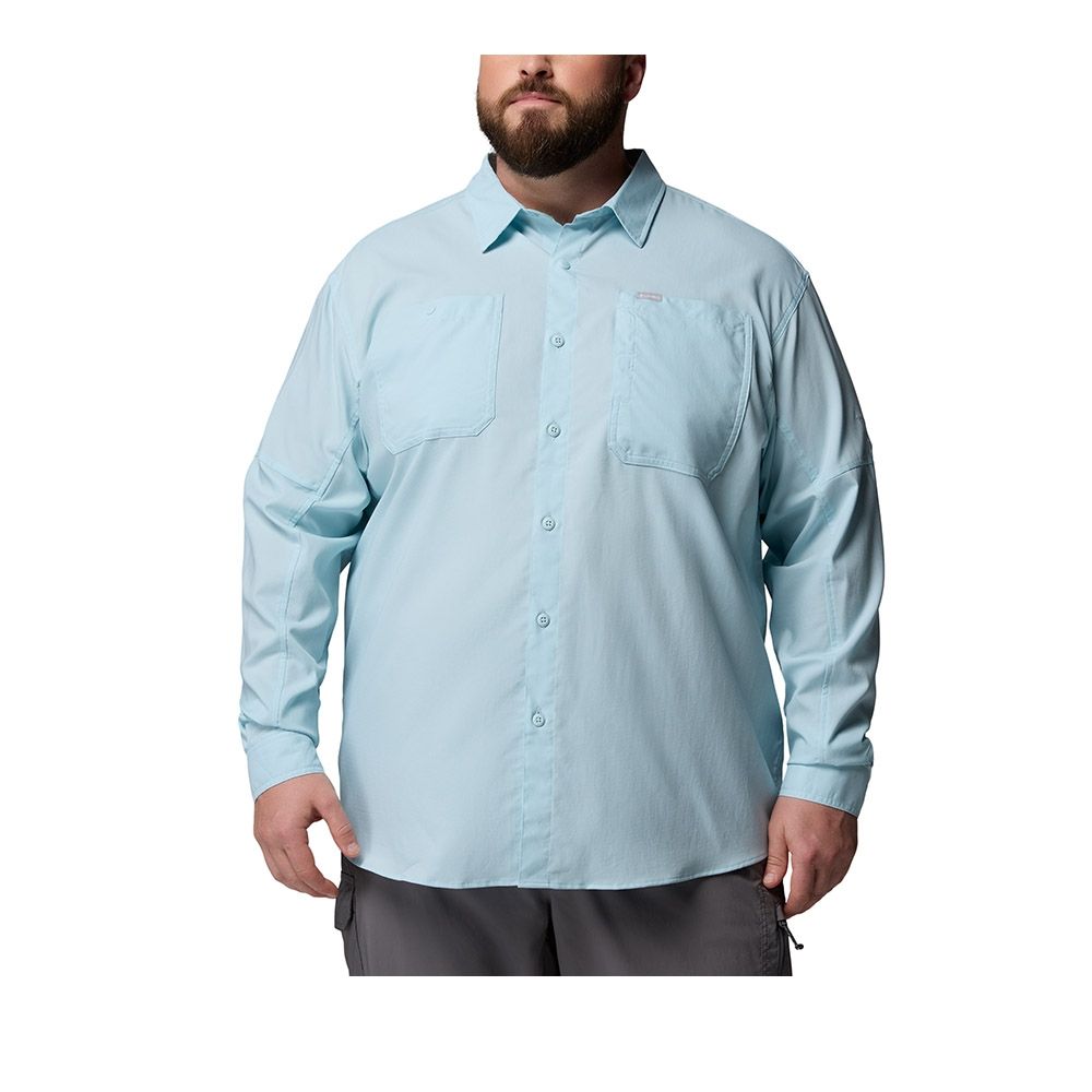 Columbia 哥倫比亞 男款超防曬UPF100快排長袖襯衫-Silver Ridge Utility II LS Shirt-晴空藍(UAE34650HO/KS)