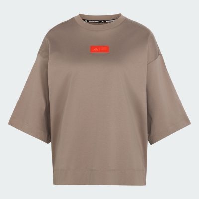 Adidas 愛迪達 Au Ef Gr Ss T W KE6770 女 T恤 休閒短袖 簡約棕 落棕 七分袖