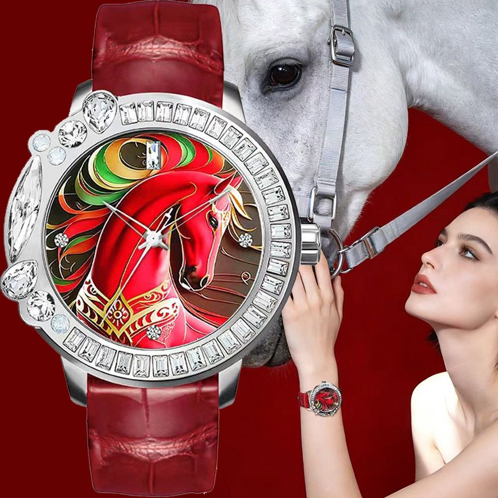 Galtiscopio 迦堤 RED HORSE 紅馬系列手錶 七夕寵愛季 送禮推薦-紅色皮帶款/40mm HOSS001RLS