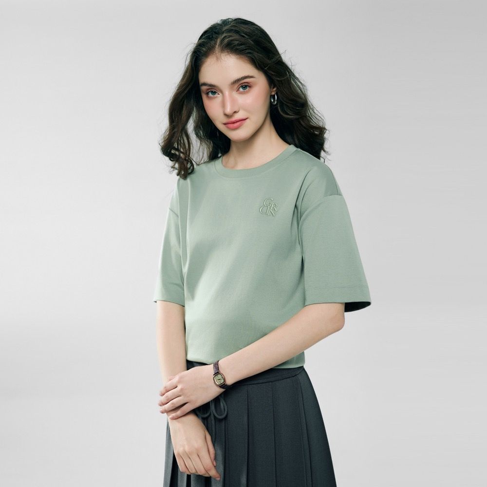 GIORDANO 女裝絲滑純棉短袖T恤 Liquid Touch系列【多色任選】 (59 植綠)