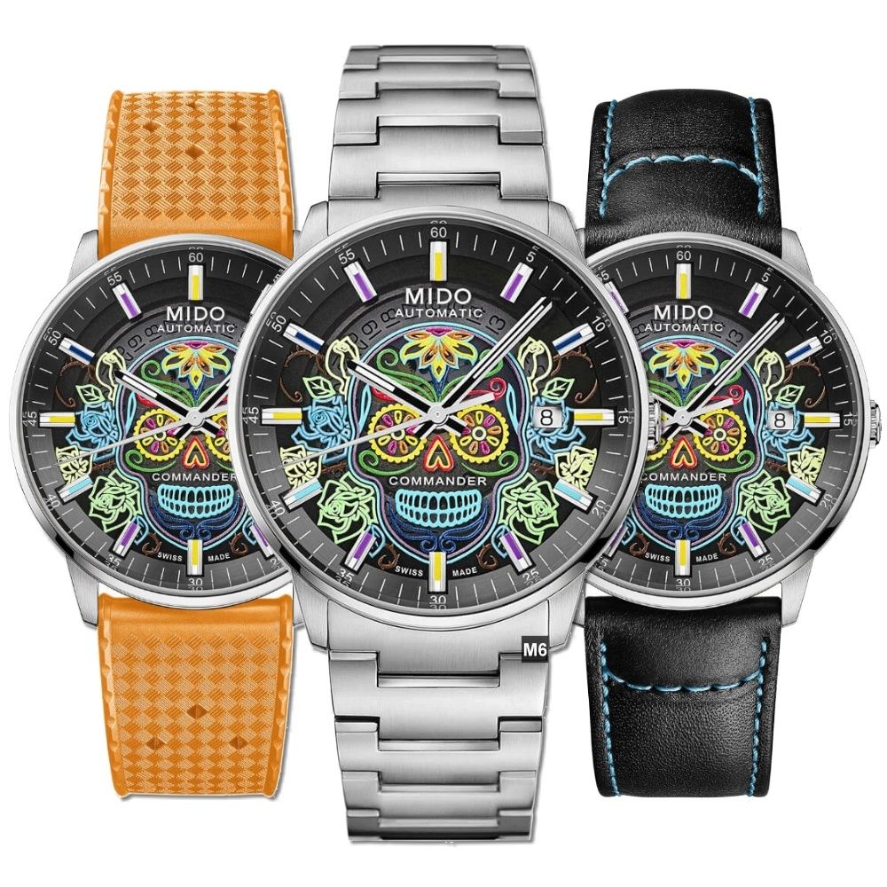 文玩堂（满天星四棱收藏级）45mm MIDO 美度官方授權Commander Gradient Catrines 墨西哥亡靈節特別版腕