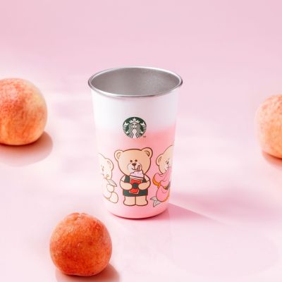 星巴克 蜜桃甜心冷變單層不鏽鋼杯