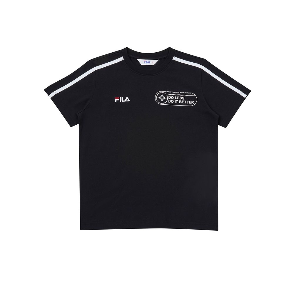 FILA KIDS 童裝短袖圓領T恤 多款任選均一價 (A款中性童短袖-黑)