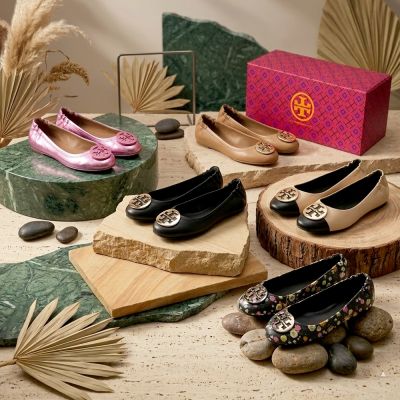 TORY BURCH Minnie Travel / Claire圓弧盾牌飾折疊平底鞋-多款可選