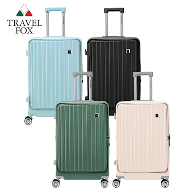 TRAVEL FOX 旅狐25吋簡約1:9前開式 上掀式 擴充加大 拉鍊箱 TSA海關鎖 飛機輪 旅行箱 行李箱