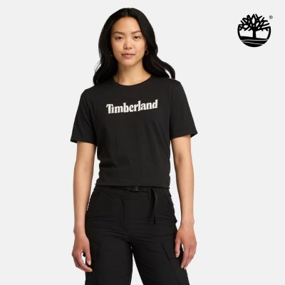 Timberland官方旗艦 女款黑色休閒短袖T恤|A6AZP001