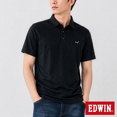 EDWIN 男裝 PK涼感短袖POLO衫-黑色