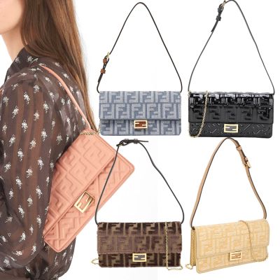 FENDI 芬迪 Baguette 暢貨出清 專櫃$55,200 翻蓋鍊帶兩用包-多款可選