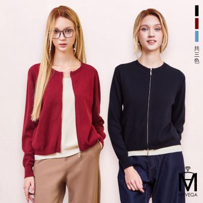 MYVEGA麥雪爾 MA假兩件針織/格紋上衣-共三款
