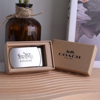 COACH 馬車LOGO皮帶金屬扣(銀)