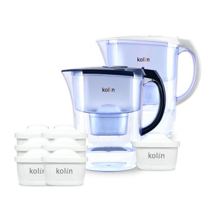 Kolin 歌林 3.8L濾水壺(內含四重濾芯*1)+四重濾芯6入(共1壺7芯/適用Brita)
