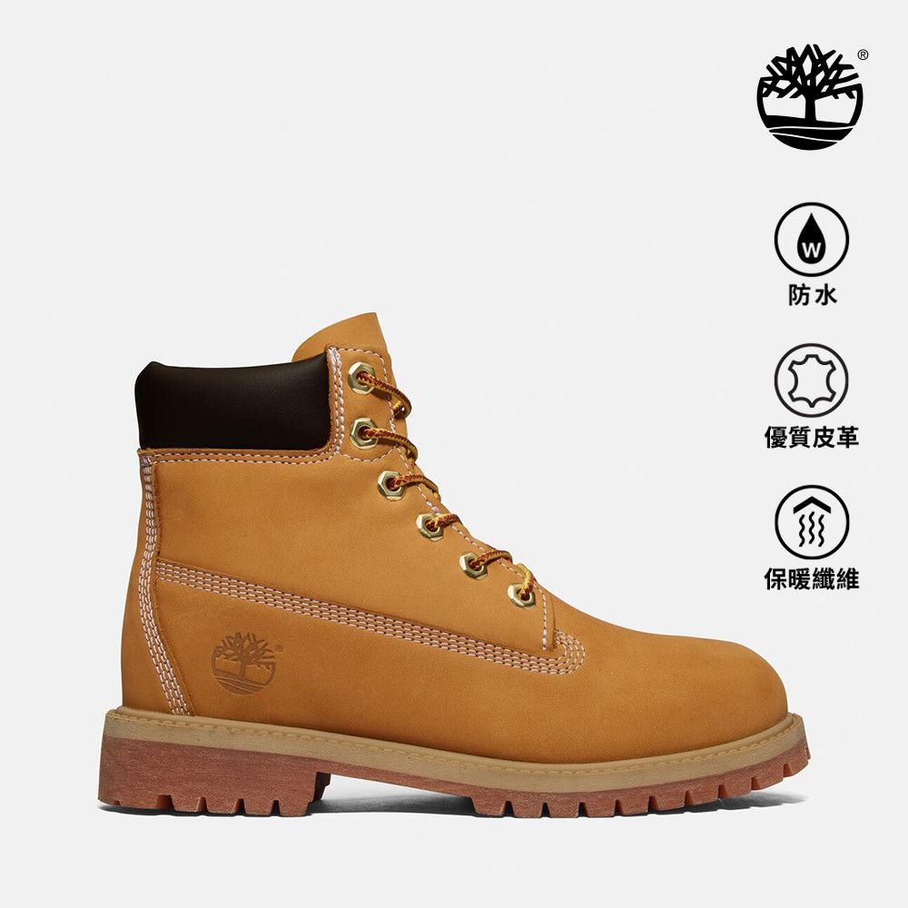 Timberland官方旗艦童款小麥色Timberland® Premium經典防水6吋黃靴(9