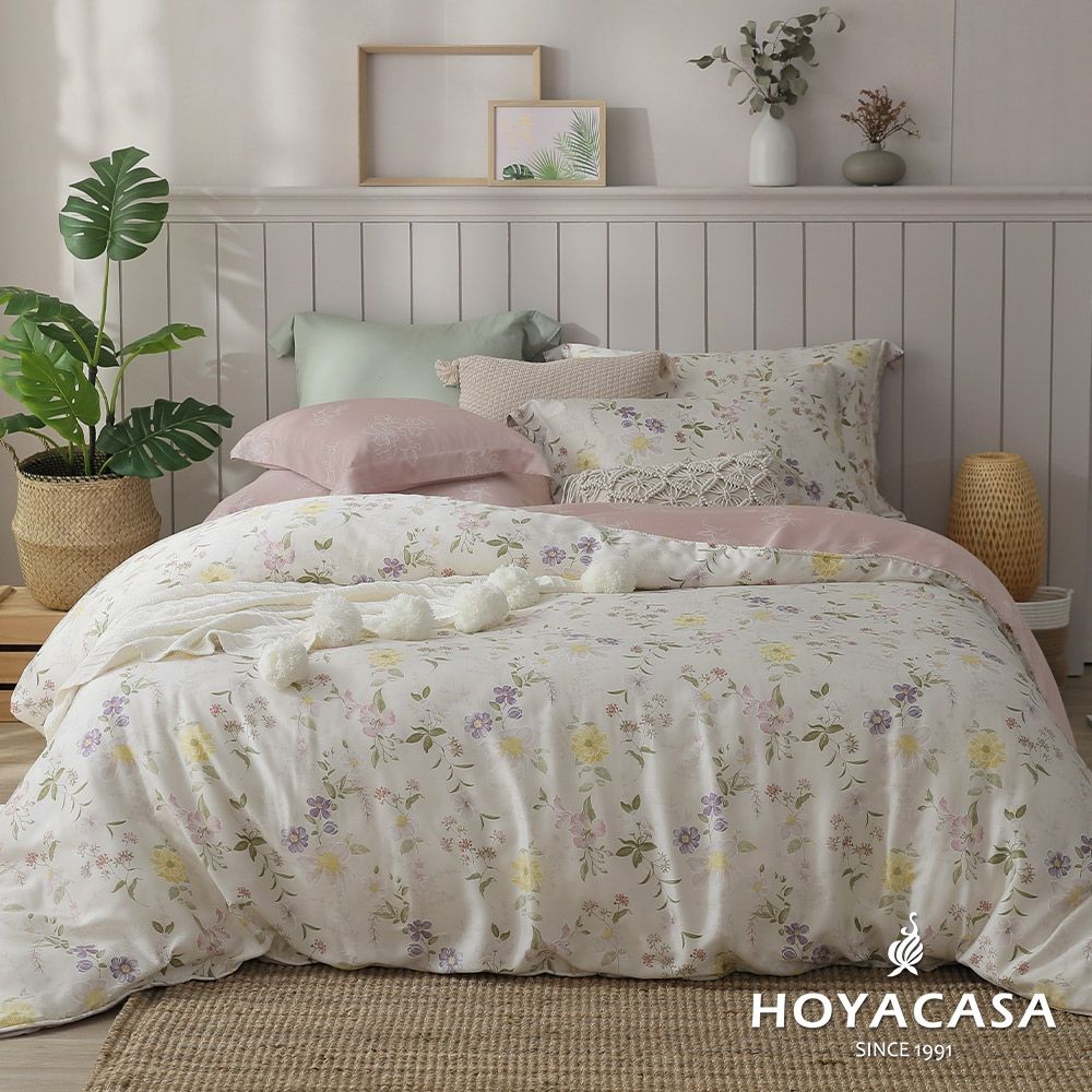 HOYACASA 60支抗菌天絲兩用被床包組(雙人/加大)-多款任選 (艾比琳)