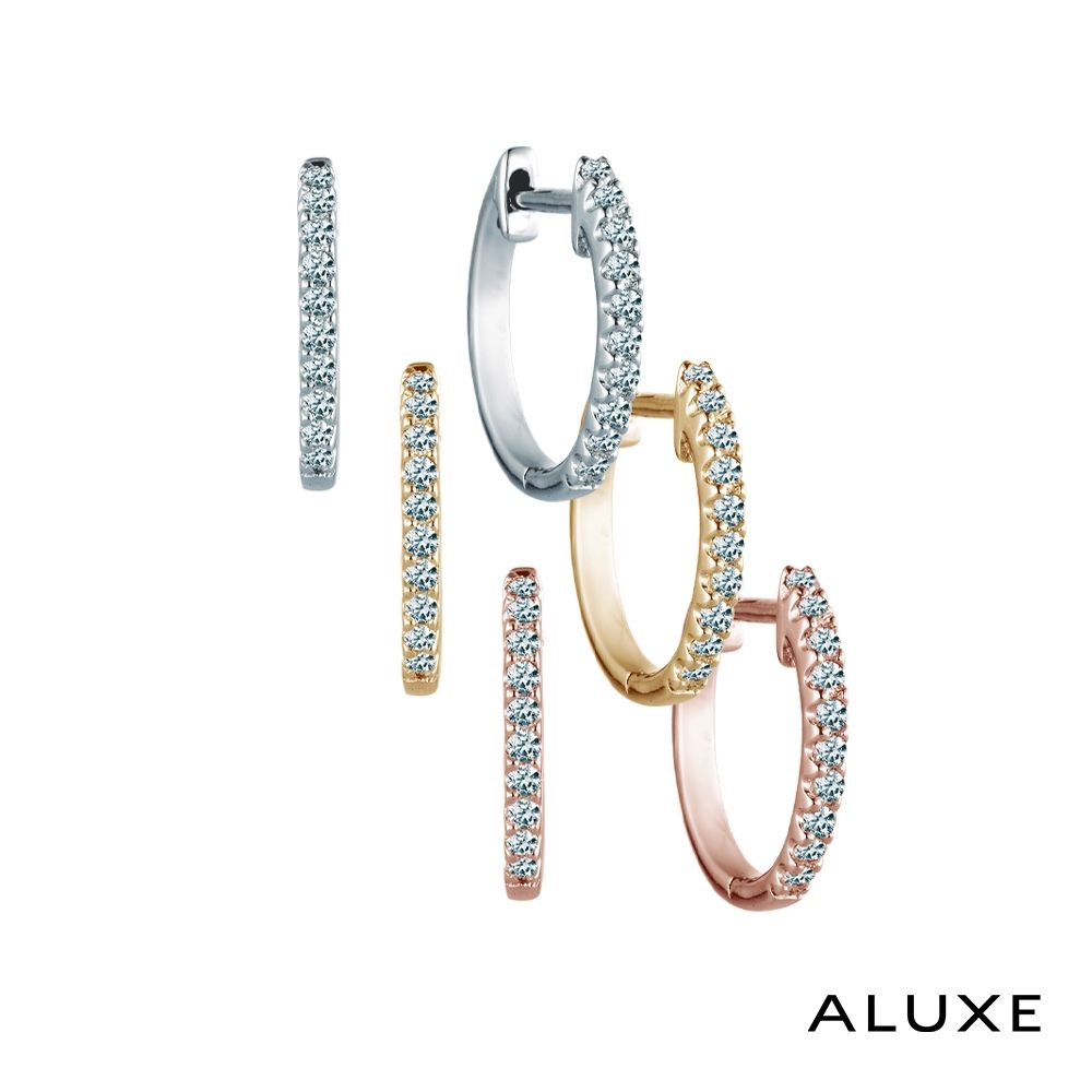 ALUXE 亞立詩 18K金 鑽石耳環 華麗之圓 EE0722