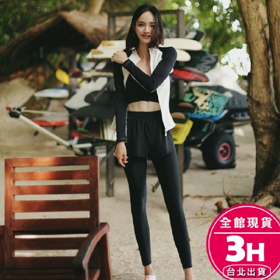【梨卡】【現貨馬上出貨】【隔日到貨】泳衣 泳裝 水母衣 大尺碼泳衣 長袖泳衣 防曬泳衣 防寒衣 保守泳衣 泳衣女 CR656【現貨24H】