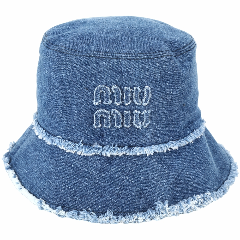 miu miu 不修邊牛仔帆布漁夫帽(藍色) | 精品服飾/鞋子| Yahoo