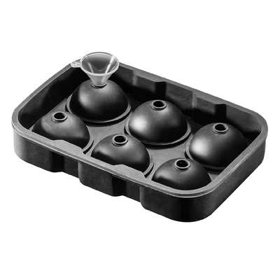 《VEGA》Akram漏斗+6格冰球製冰盒-黑-- 威士忌冰球 冰塊盒 冰塊模 冰模 冰格