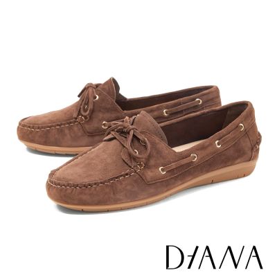 DIANA 經典羊京皮綁帶蝴蝶結樂福鞋 咖啡
