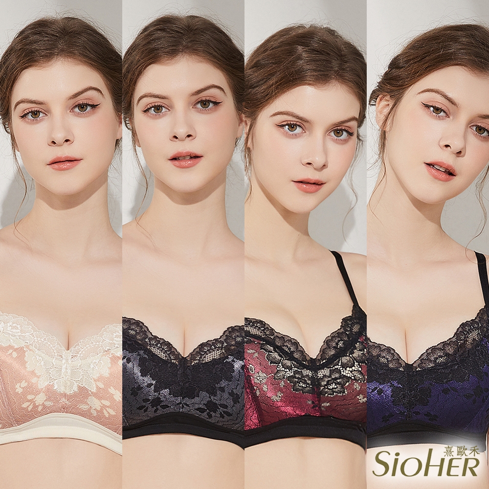 【SiOHER 熹歐禾】3件組 微醺夜之女王無鋼圈內衣/性感內衣/女內著/無痕內衣