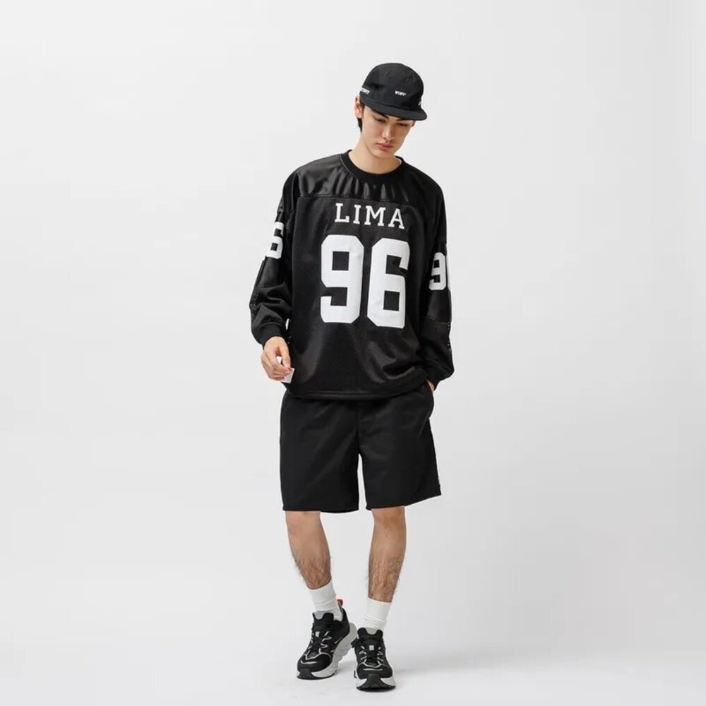 2025SS WTAPS NETMINDER / LS / POLY BLACK 黑色球衣長T 251ATDT-CSM23