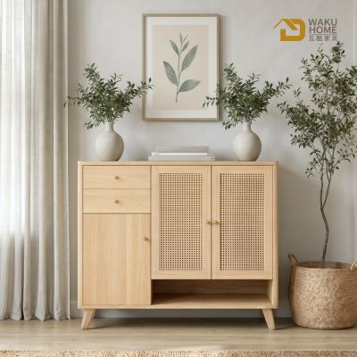 WAKUHOME 瓦酷傢俱Audrey日系藤編4尺鞋櫃B001-H682寬120X深40.2X高107.2公分