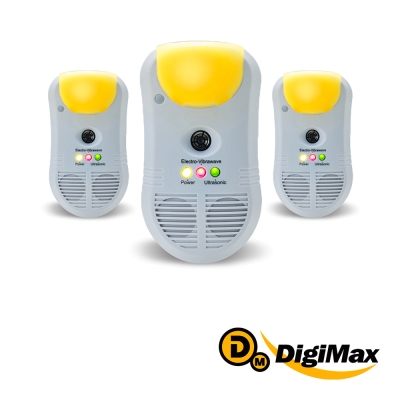 DigiMax驅鼠蟲器 【DigiMax】強效型三合一超音波驅鼠器 UP-11T  三入組 [有效打擊頑固鼠患][ 使用範圍約50坪 ][特殊黃光忌避蚊蟲]