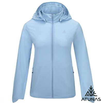 【ATUNAS 歐都納】女款精彩隨行輕薄風衣外套(A2GA2607W淺藍/抗UV防曬/透氣/戶外/休閒旅遊/日常穿搭)