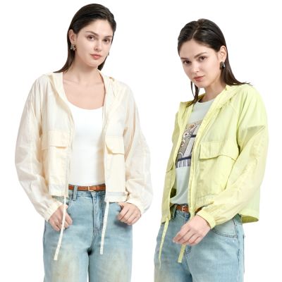 KeyWear奇威名品 輕薄抗溫差連帽短版外套(共2色)