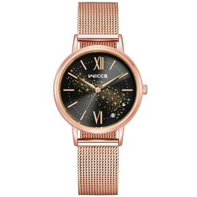 CITIZEN星辰 Wicca 少女系列 台灣限定 太陽能 優雅星辰腕錶 學生錶 新年禮物 推薦 送禮 30.2mm / KP5-166-53 R