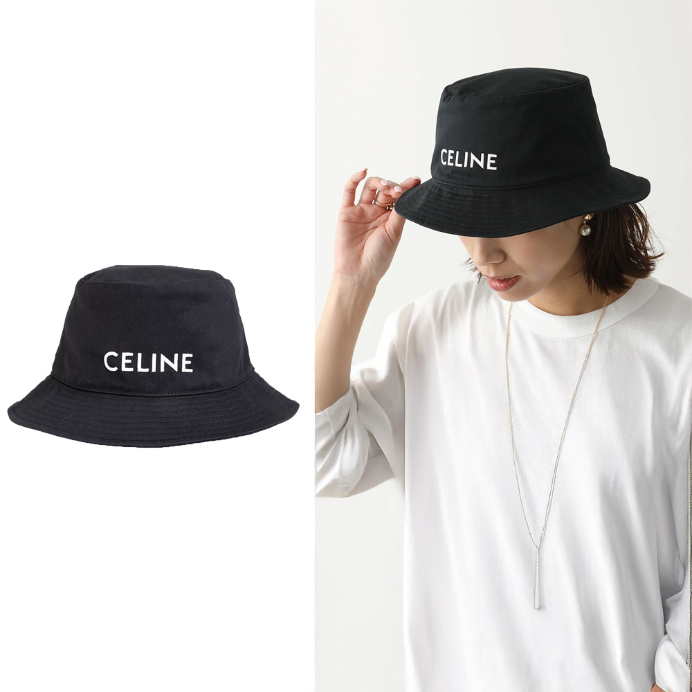 CELINE Logo刺繡漁夫帽(黑色)