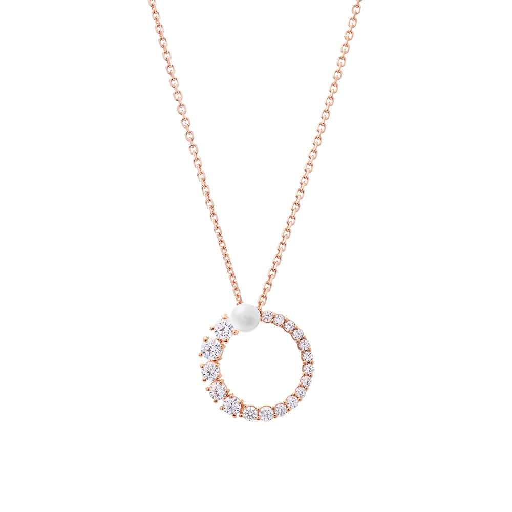 SWAROVSKI 施華洛世奇 Matrix 玫瑰金水晶珍珠項鍊