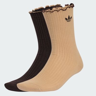 【adidas 愛迪達】 荷葉邊中筒襪 2 雙入 男/女 - Originals KR4220