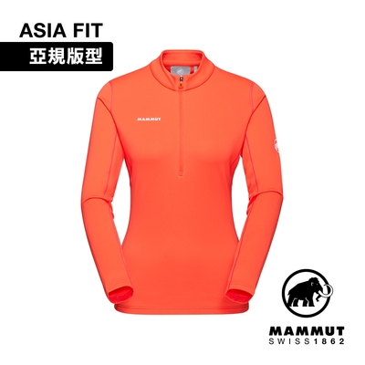 【Mammut 長毛象】Aenergy ML Half Zip Pull AF W 保暖立領半拉長袖排汗衣 蜜桃粉 女款 #1016-01130