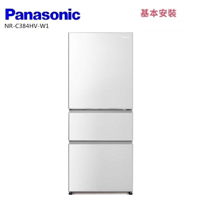 Panasonic國際牌 NR-C384HV-W1 385L 三門鋼板冰箱 晶鑽白
