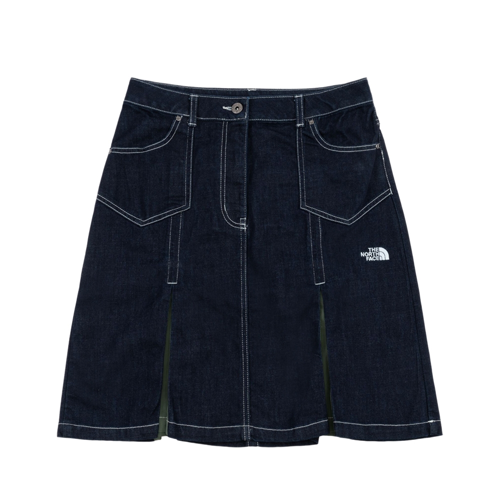 The North Face 官方旗艦】北面UE女款深藍色CORDURA耐磨牛仔裙