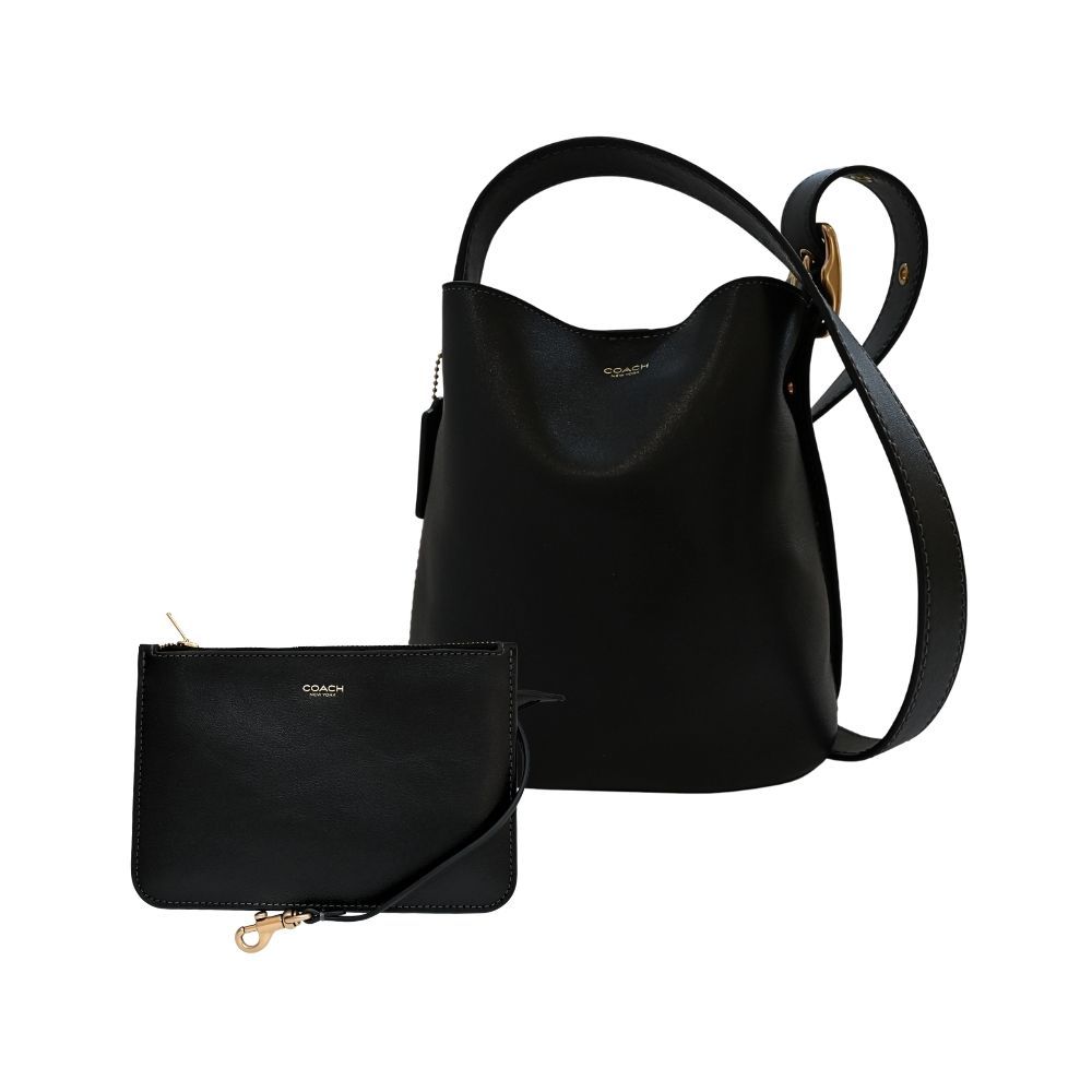 COACH 專櫃款BLEECKER 21 黑色水桶包