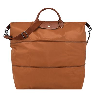 LONGCHAMP LE PLIAGE系列再生尼龍延展兩用旅行袋(白蘭地酒)