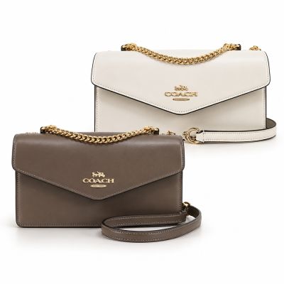 COACH Klare Envelope 經典防刮皮革兩用風琴包(多色選)