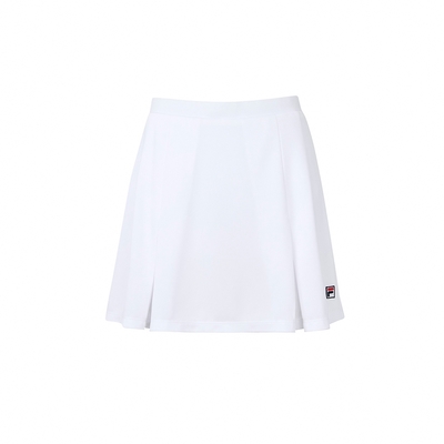 FILA 女抗UV吸濕排汗短裙-白色 5SKY-5007-WT
