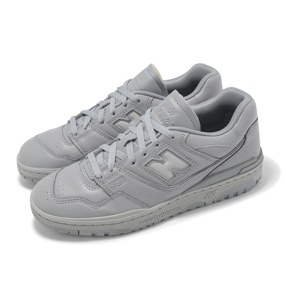 New Balance NB 休閒鞋550 石板灰樸素灰男鞋皮革復古單色NB BB550MCB-D 