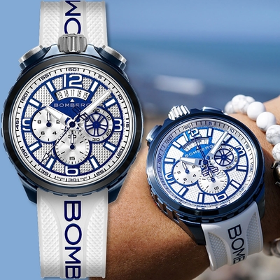 BOMBERG 炸彈錶 BOLT-68 普魯士藍計時碼錶 手錶 1212購物節 送禮推薦-45mm BS45CHPBL.064-5.12