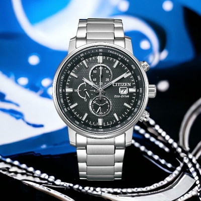 CITIZEN 星辰 亞洲限定 情人節推薦款 光動能計時手錶 聖誕節 禮物-黑43mm/CA0840-87E