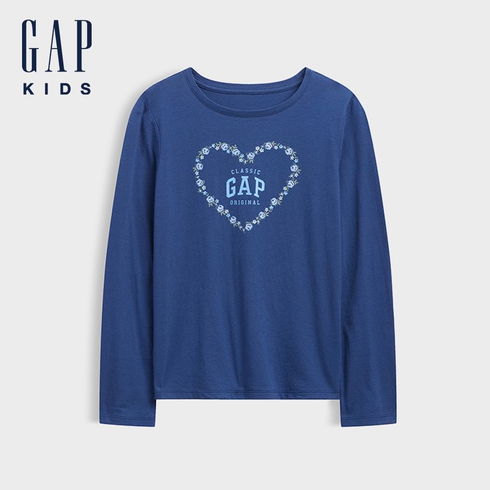 【GAP】兒童圖案T恤-藍色直紋(915888) (藍色直紋)